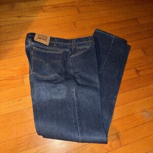 Levis 505 Blue Jeans Mens 36x36 Relaxed Straight Feb 1996 HeavyStarch Orange Tab